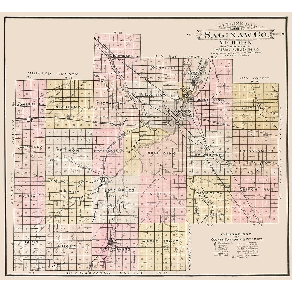 Saginaw Michigan - Imperial 1896 Poster Print by Imperial Imperial-VARPDXMISA0004 Image 1