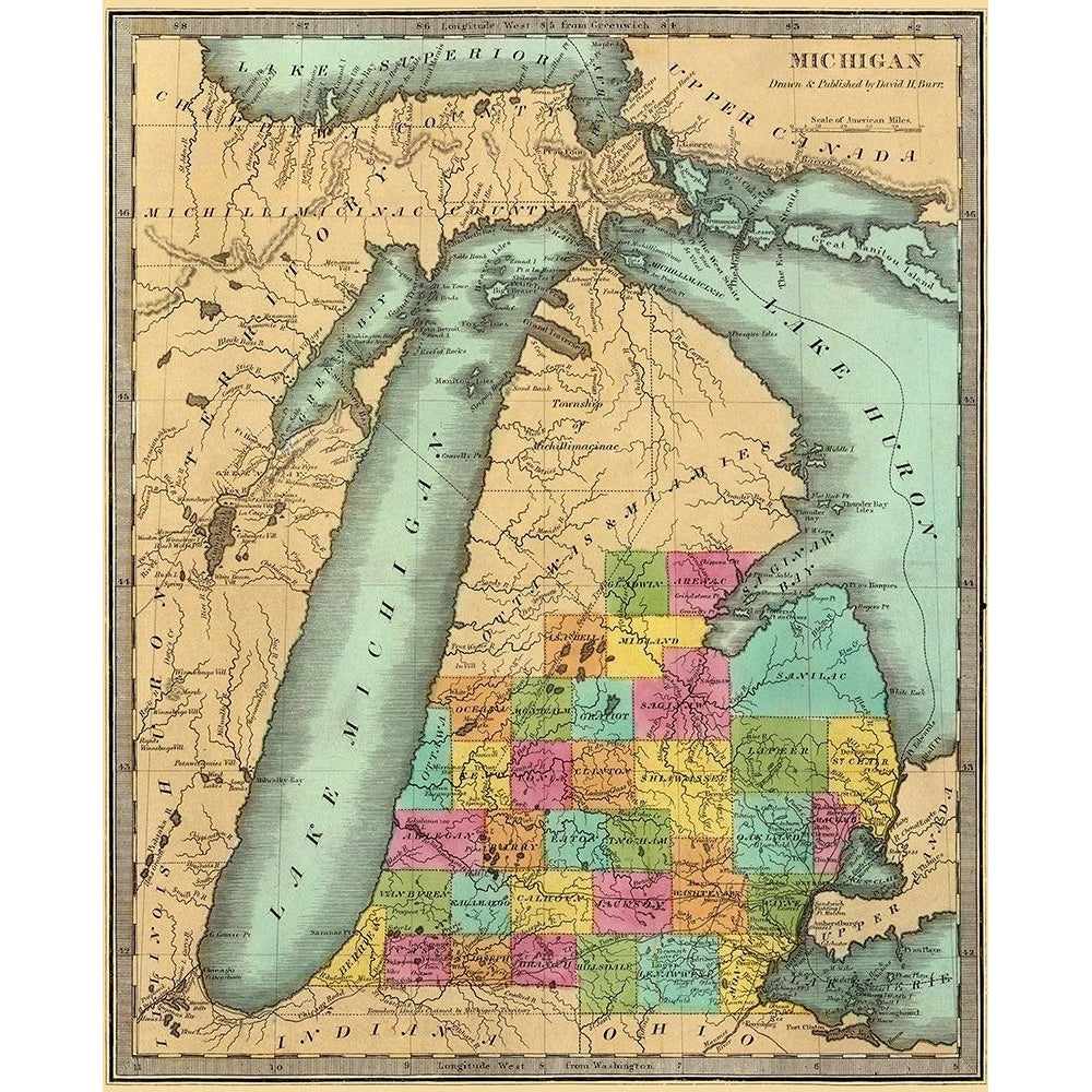 Michigan - Burr 1835 Poster Print by Burr Burr-VARPDXMIZZ0004 Image 1