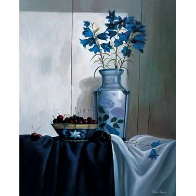 Stillife in blue with cherries Poster Print by Michael Harris-VARPDXMLV137 Image 2