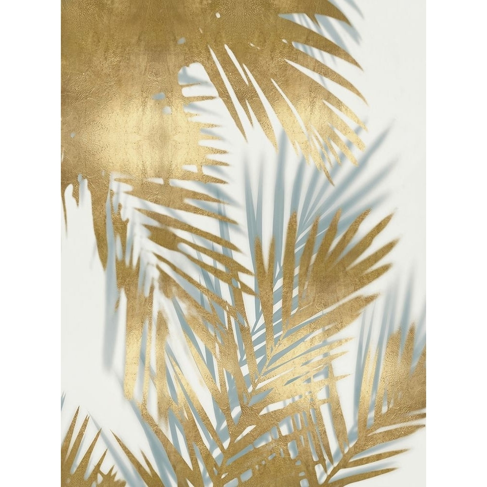 Palm Shadows Aqua on Gold II Poster Print by Melonie Miller-VARPDXMMR116288 Image 1