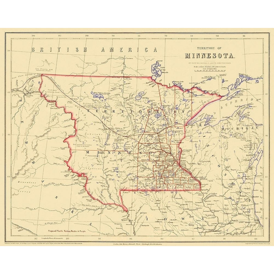 Minnesota Territory - Rogers 1857 Poster Print by Rogers Rogers-VARPDXMNZZ0002 Image 1