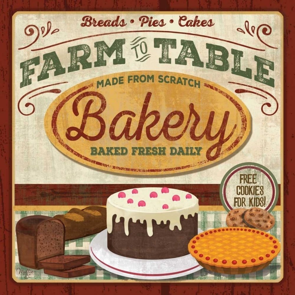 Farm to Table Bakery Poster Print by Mollie B. Mollie B.-VARPDXMOL1563 Image 1