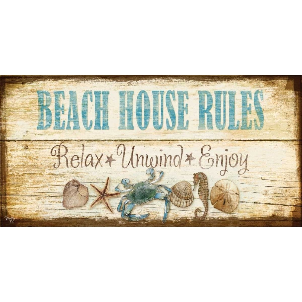 Beach House Rules Poster Print by Mollie B. Mollie B.-VARPDXMOL447 Image 1