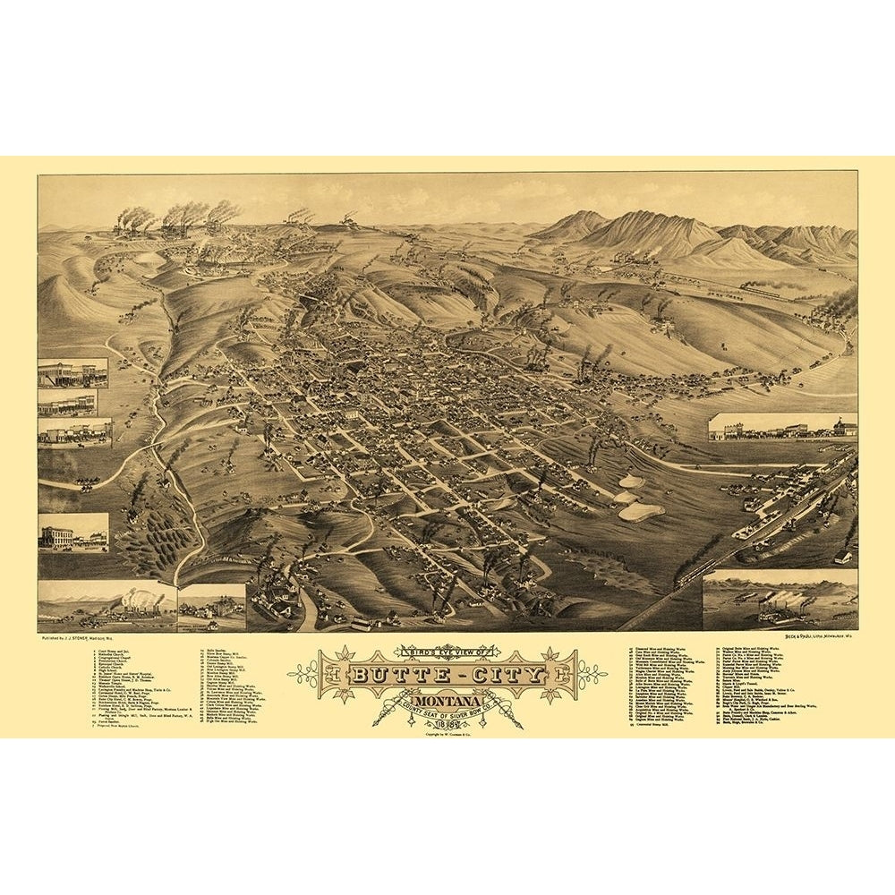 Butte Montana - Stoner 1884 Poster Print by Stoner Stoner-VARPDXMTBU0001 Image 1