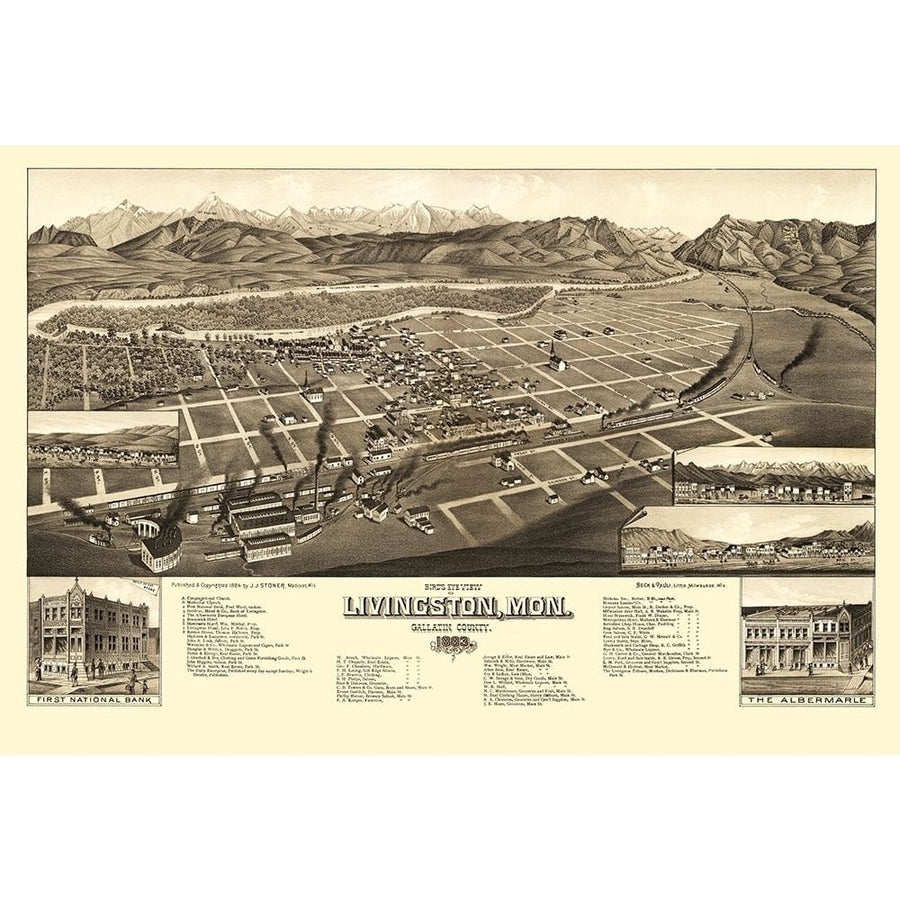 Livingston Montana - Stoner 1884 Poster Print by Stoner Stoner-VARPDXMTLI0001 Image 1