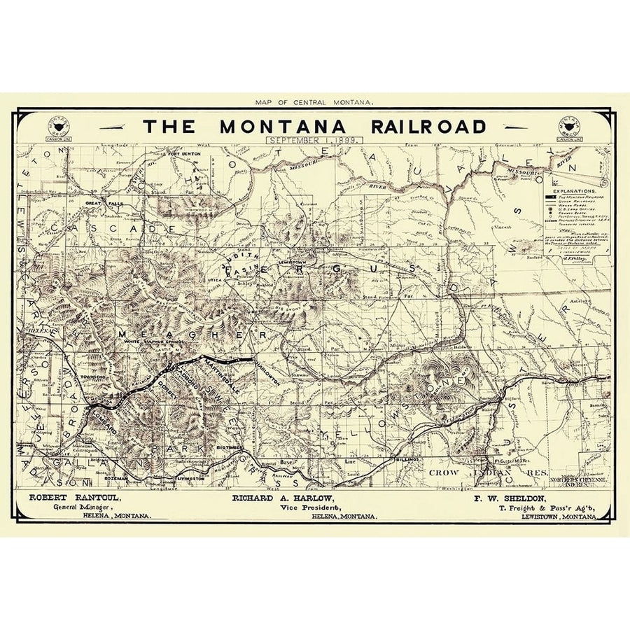 Montana Railroad - Polley 1899 Poster Print by Polley Polley-VARPDXMTZZ0007 Image 1