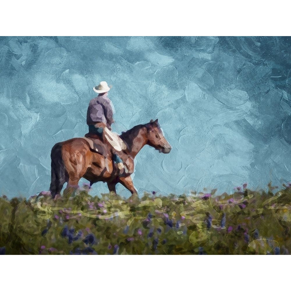 Cowboy Enjoys The Outlooktif Poster Print by Mlli Villa-VARPDXMVRC359A Image 1