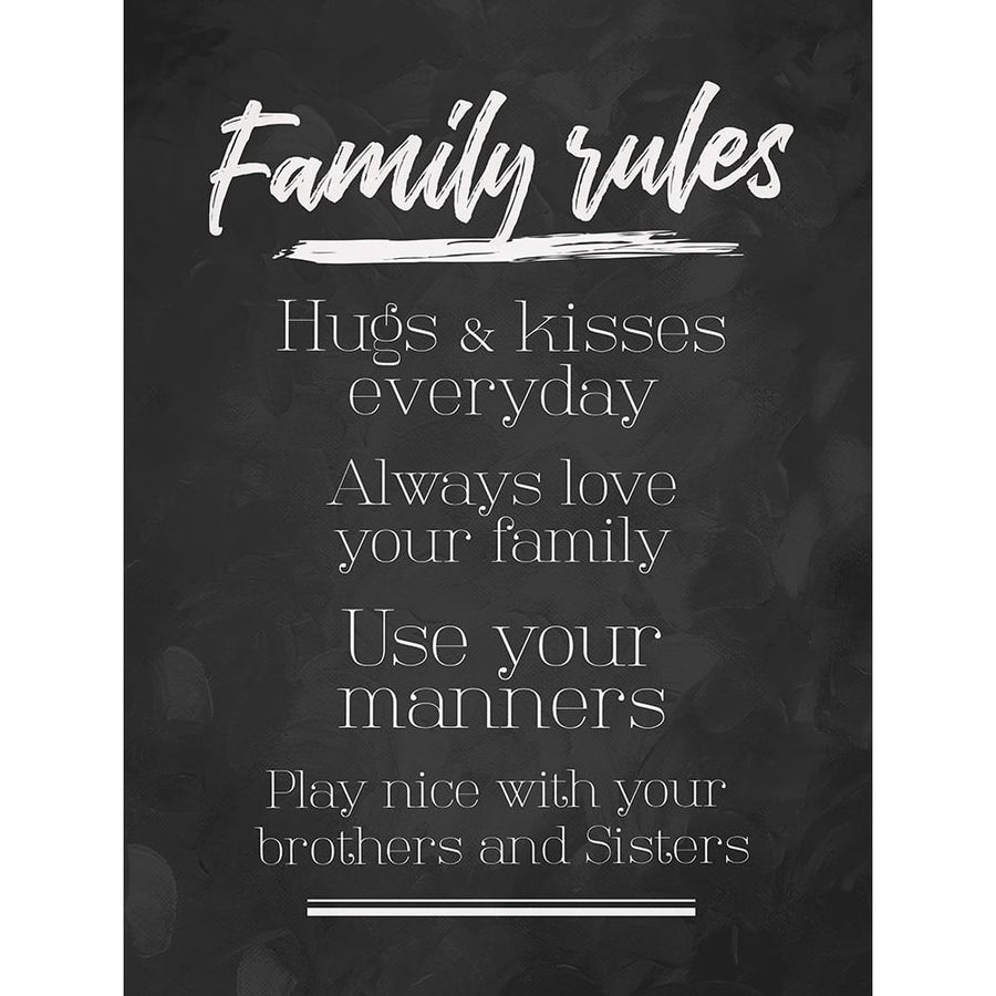 Family Rules Chalk Tone Poster Print by Mlli Villa-VARPDXMVRC438A Image 1