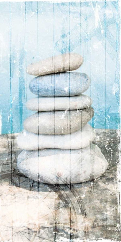 Stacked Rocks At Sea Poster Print by Milli Villa-VARPDXMVRN011A Image 1