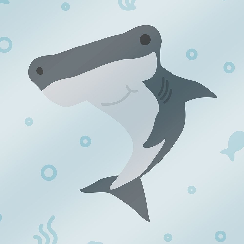 Happy Hammerhead Poster Print by Mlli Villa-VARPDXMVSQ417B Image 1