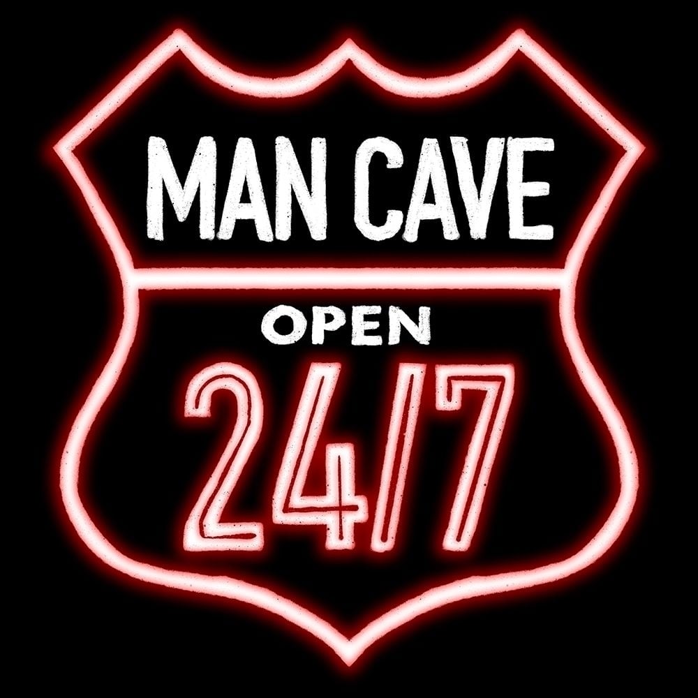 Open Man Cave Neon Poster Print by Mlli Villa-VARPDXMVSQ559A2 Image 1