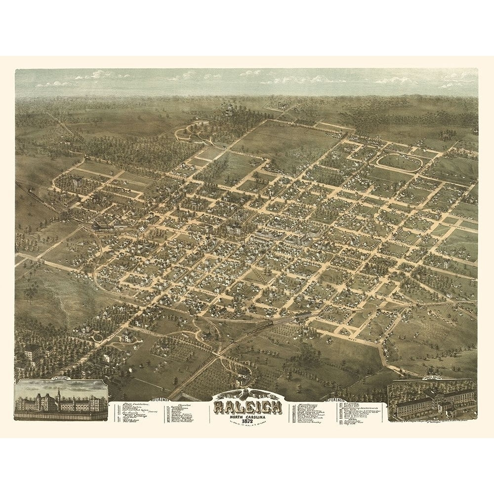 Raleigh North Carolina - Drie 1872 Poster Print by Drie Drie-VARPDXNCRA0001 Image 1