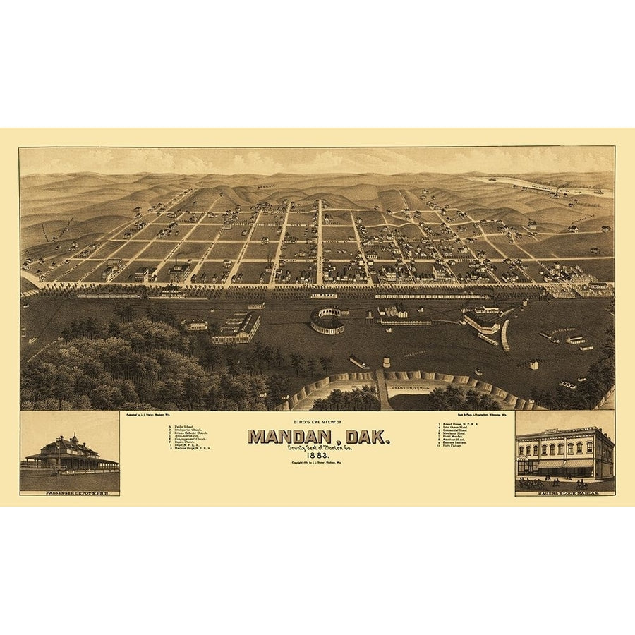 Mandan North Dakota - Stoner 1883 Poster Print by Stoner Stoner-VARPDXNDMA0001 Image 1