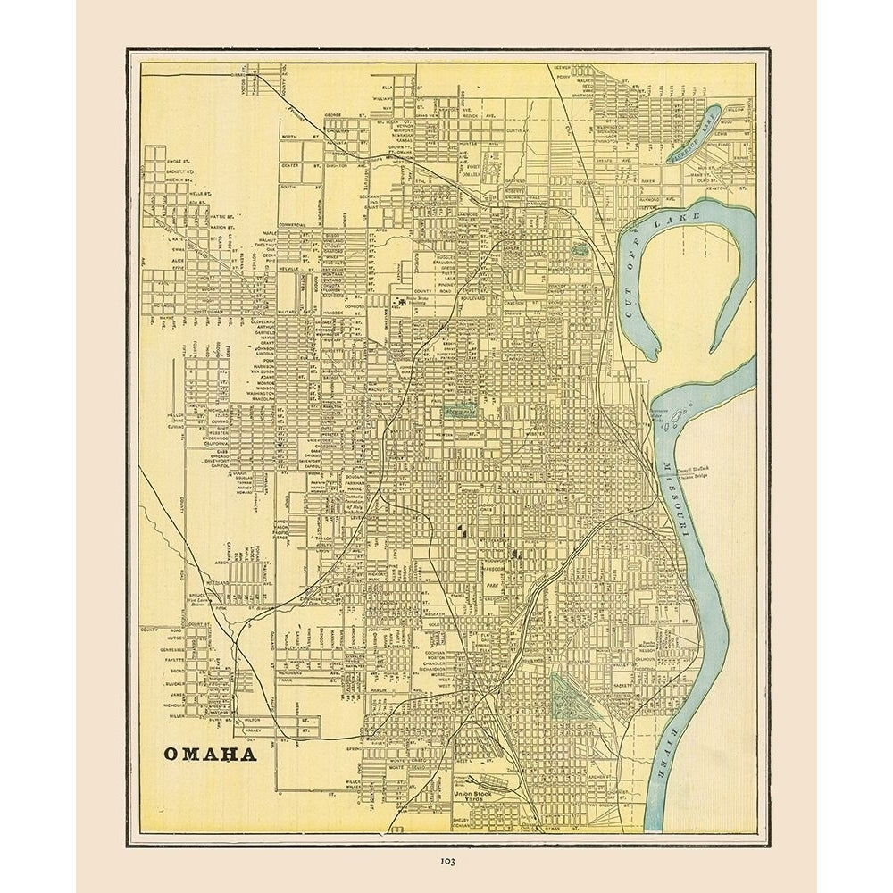 Omaha Nebraska - Cram 1892 Poster Print by Cram Cram-VARPDXNEOM0005 Image 1