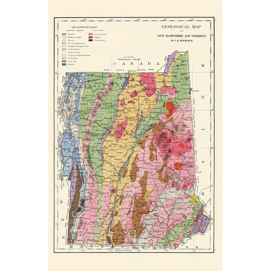 Hampshire Vermont Geological - Hitchcock 1877 by Hitchcock-VARPDXNHZZ0008 Image 1