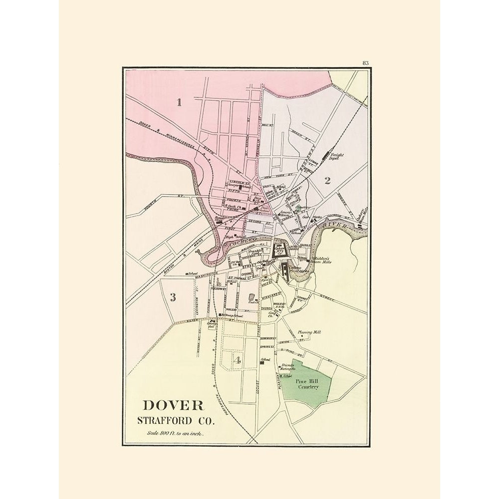 Dover Hampshire - Hitchcock 1877 Poster Print by Hitchcock Hitchcock-VARPDXNHDO0002 Image 1