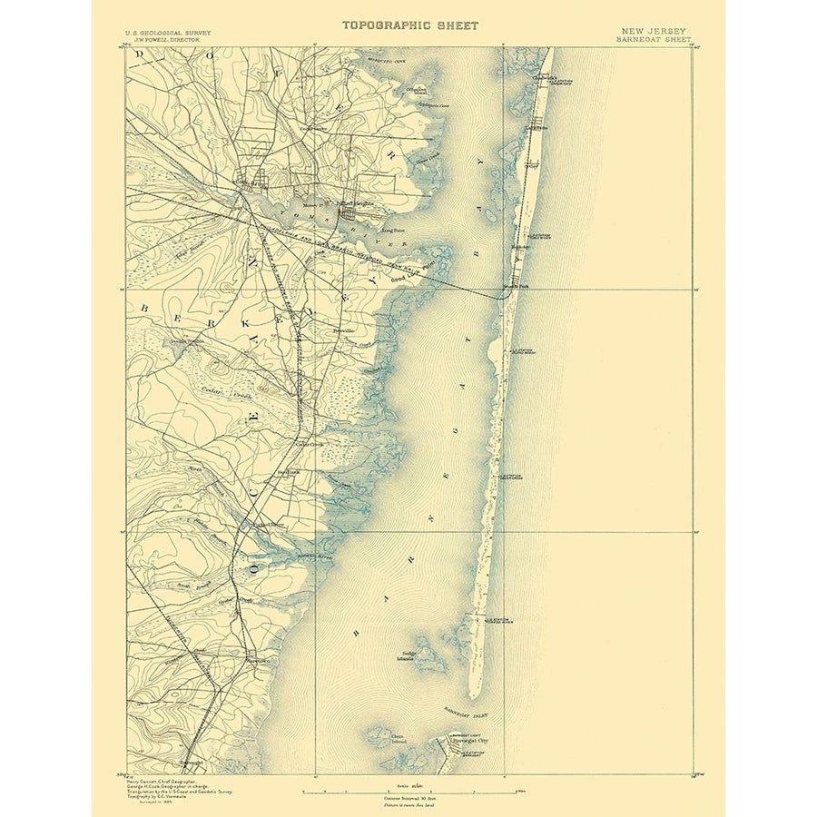 Barnegat Jersey Sheet - USGS 1884 Poster Print by USGS USGS-VARPDXNJBA0002 Image 1