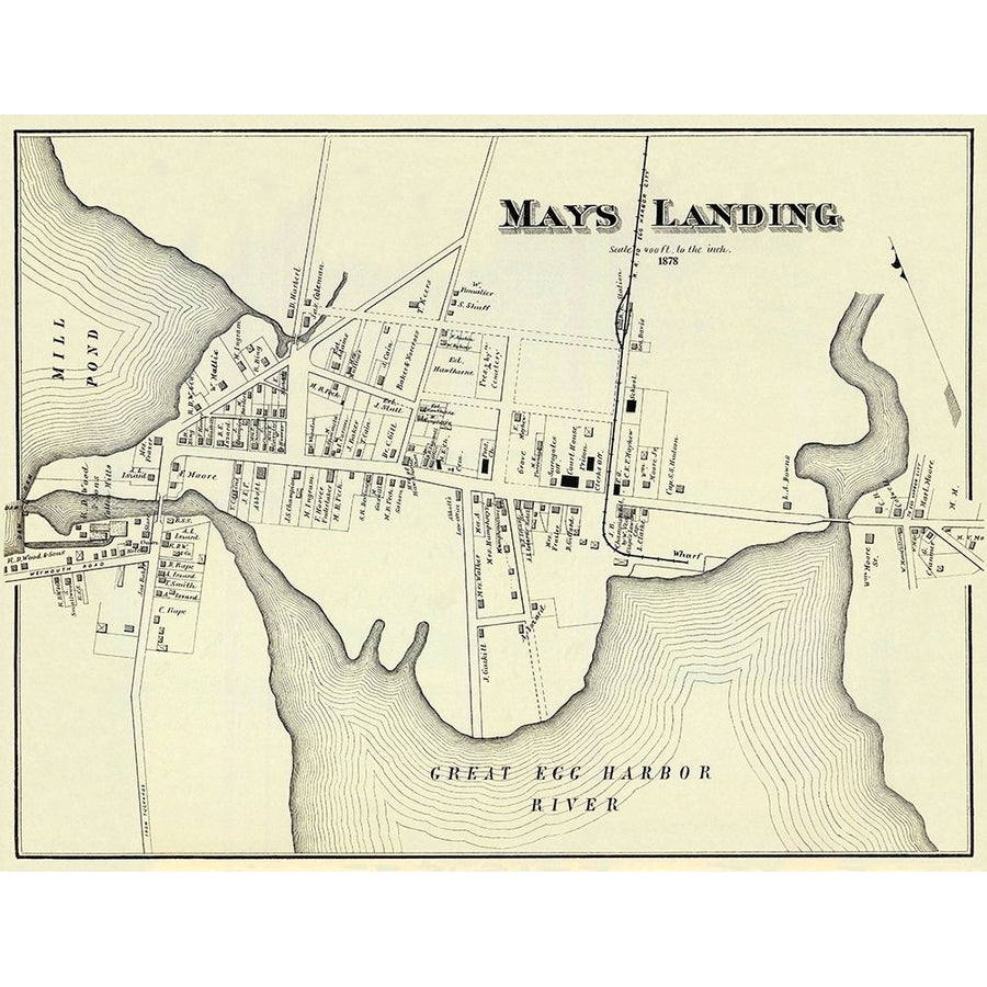 Mays Landing Jersey Landowner - Woolman 1878 Poster Print by Woolman Woolman-VARPDXNJMA0003 Image 1