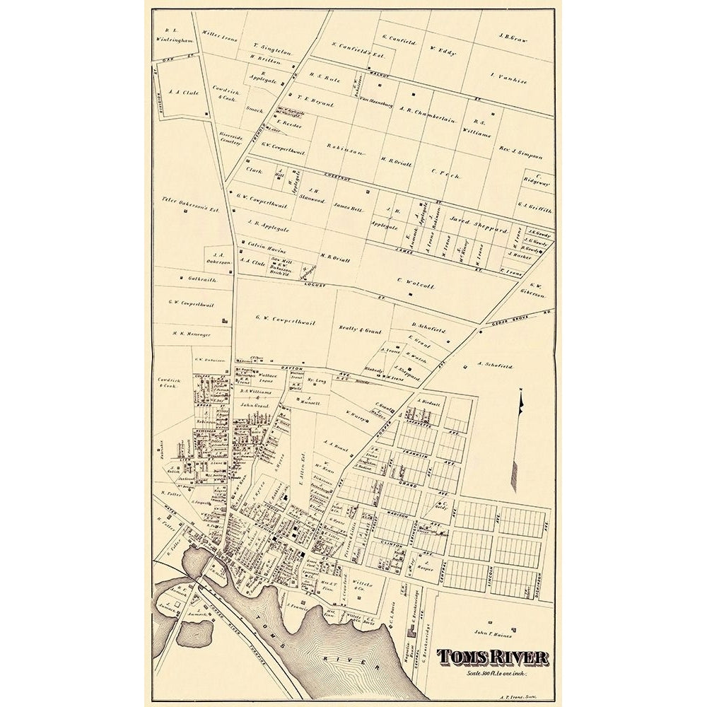 Toms River Jersey Landowner - Irons 1878 Poster Print by Irons Irons-VARPDXNJTO0001 Image 1