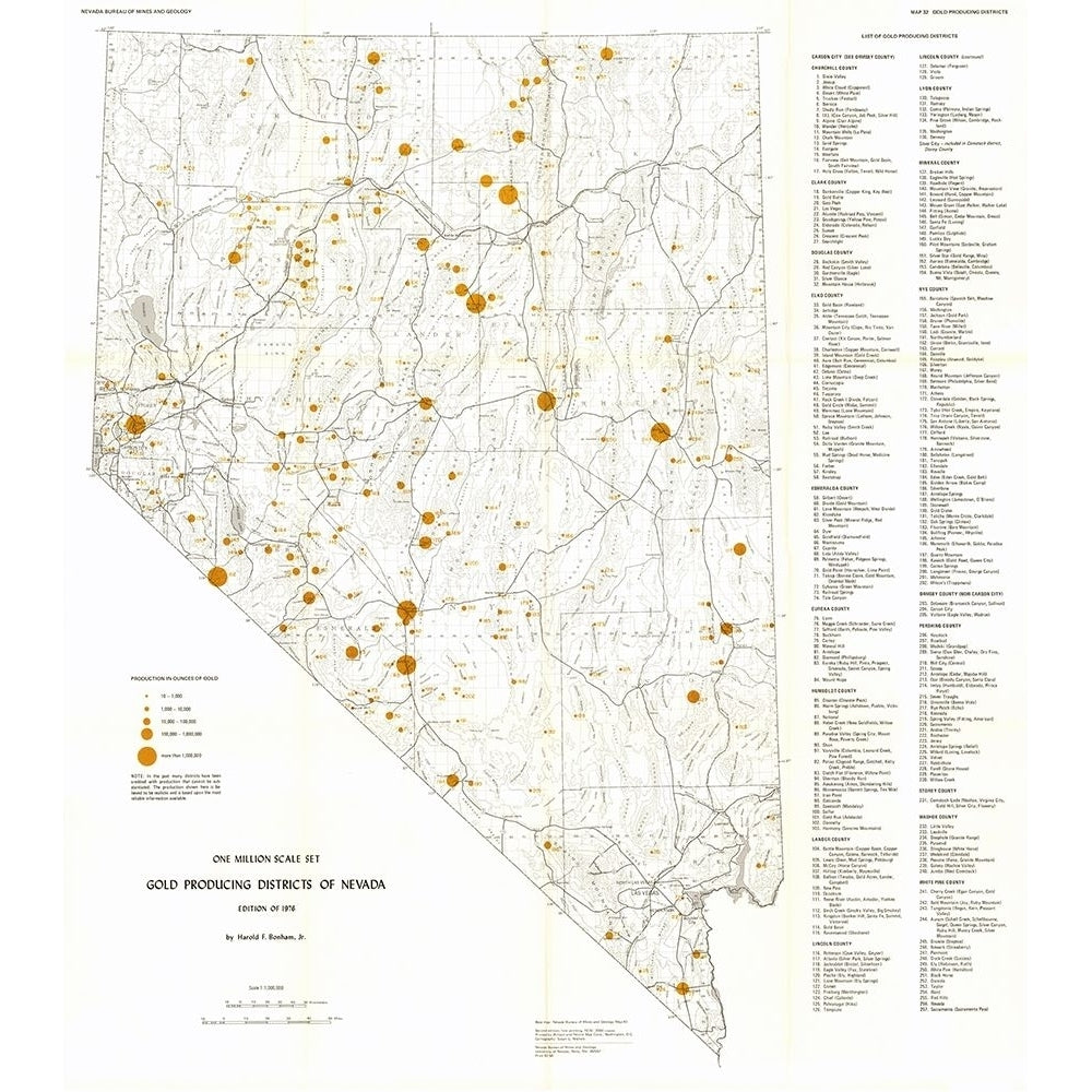 Gold Producing Districts Nevada Mines - Bonham by Bonham-VARPDXNVGO0003 Image 1