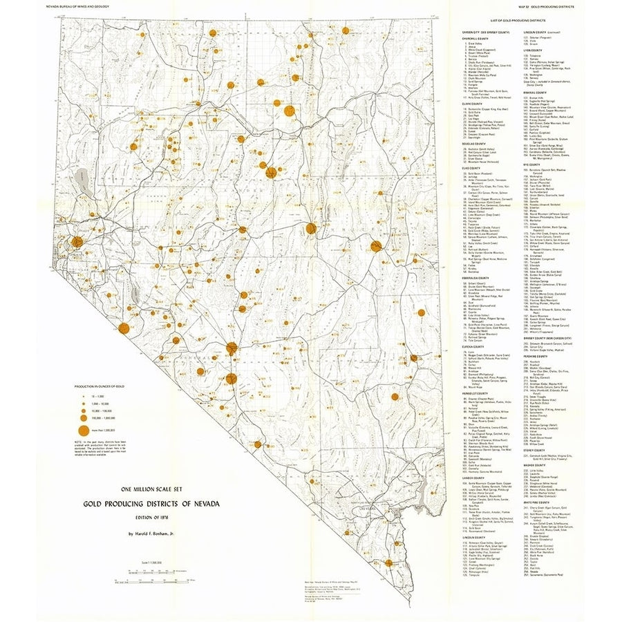 Gold Producing Districts Nevada Mines - Bonham by Bonham-VARPDXNVGO0003 Image 1