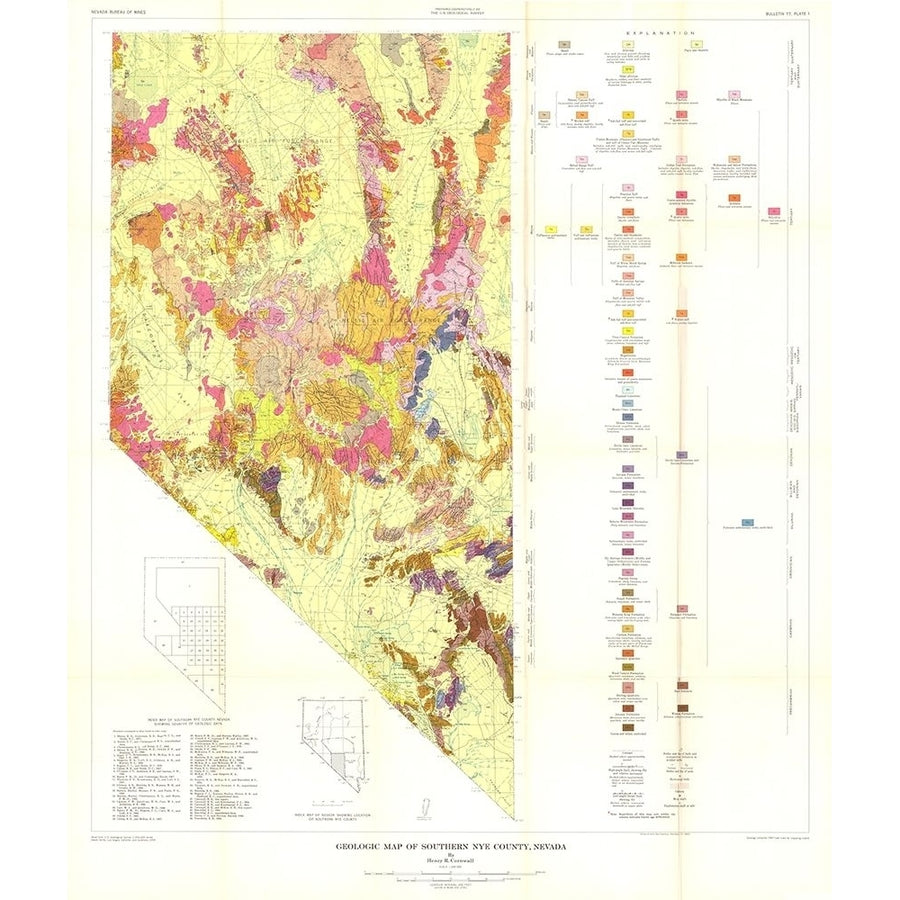 Southern Nye County Nevada Mines - Cornwall 1954 Poster Print by Cornwall Cornwall-VARPDXNVNY0001 Image 1