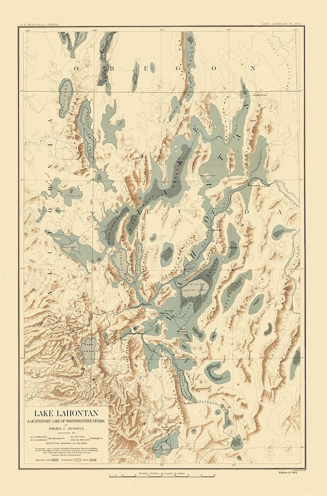 Lake Lahontan Nevada California - Bien 1892 Poster Print by Bien Bien-VARPDXNVLA0003 Image 1