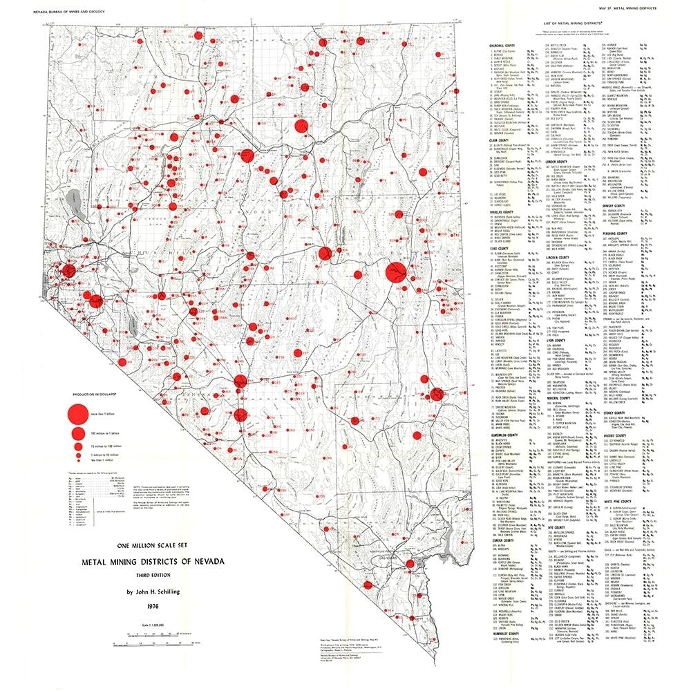 Metal Mining Districts Nevada Mines by Schilling-VARPDXNVMI0001 Image 1