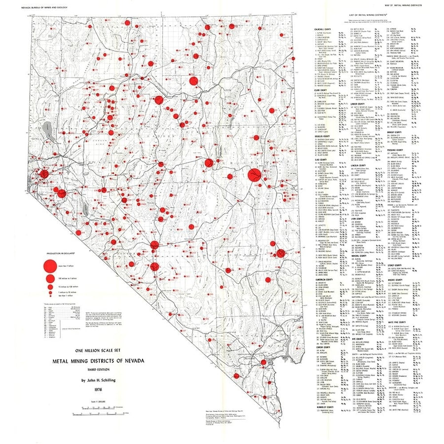 Metal Mining Districts Nevada Mines by Schilling-VARPDXNVMI0001 Image 1