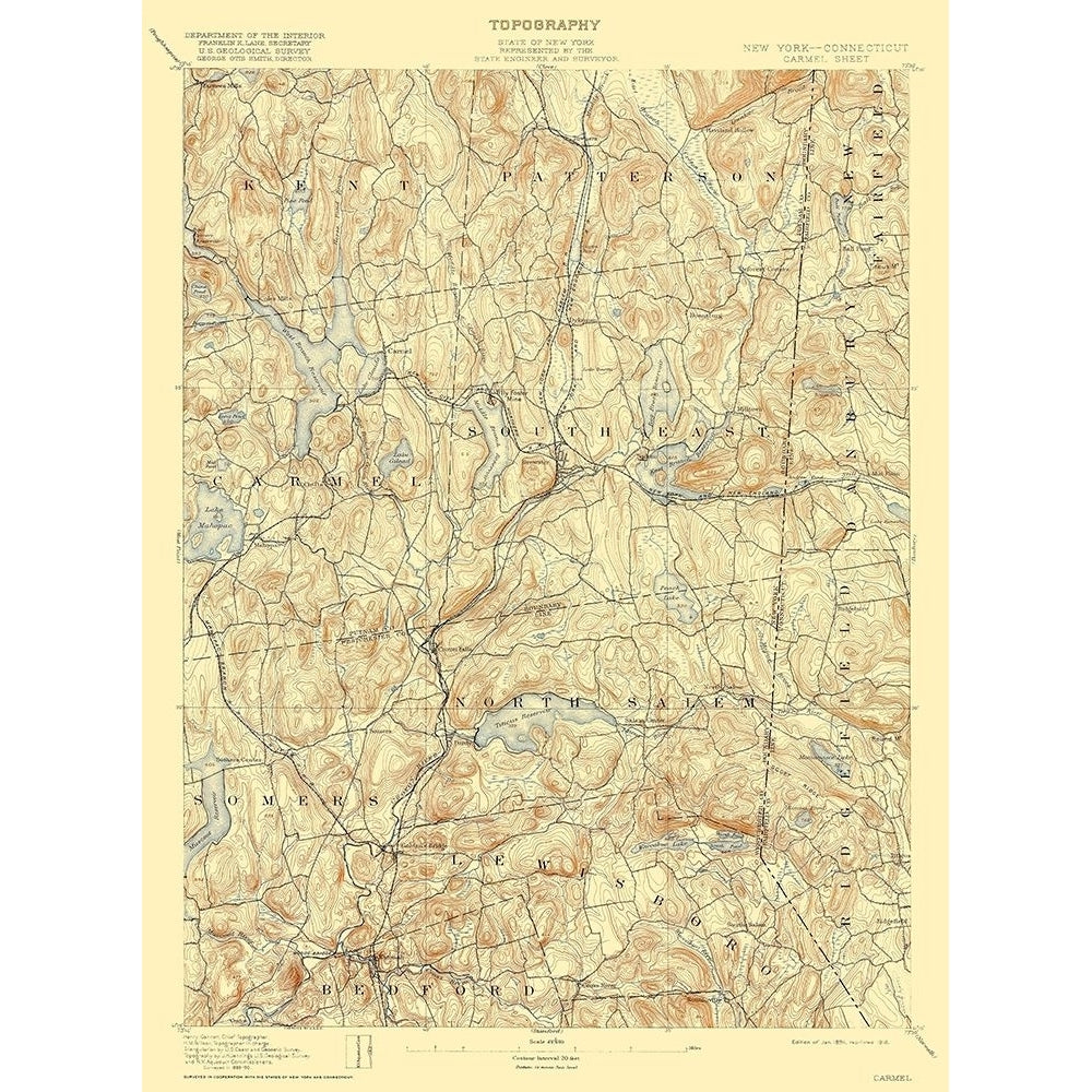 Carmel York Sheet - USGS 1894 Poster Print by USGS USGS-VARPDXNYCA0004 Image 1