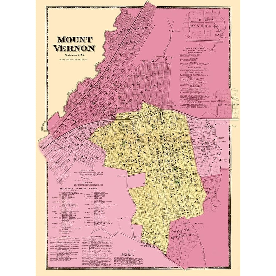 Mount Vernon York Landowner - Beers 1868 Poster Print by Beers Beers-VARPDXNYMO0004 Image 1