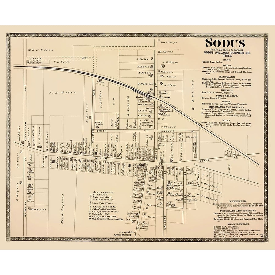 Sodus York Landowner - Beers 1874 Poster Print by Beers Beers-VARPDXNYSO0004 Image 1