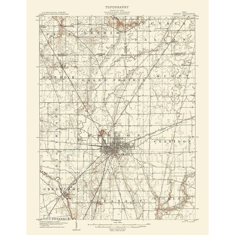 Marion Ohio Quad - USGS 1905 Poster Print by USGS USGS-VARPDXOHMA0003 Image 1