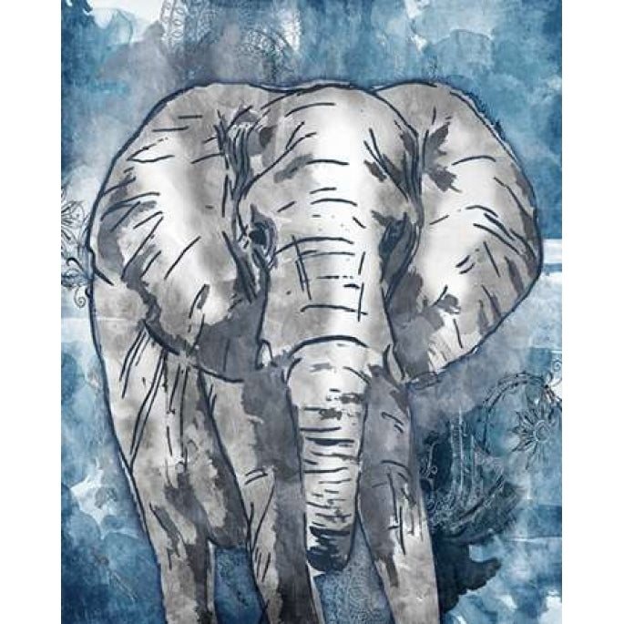 Grey Blue Elephant Poster Print by OnRei-VARPDXONRC097A Image 1