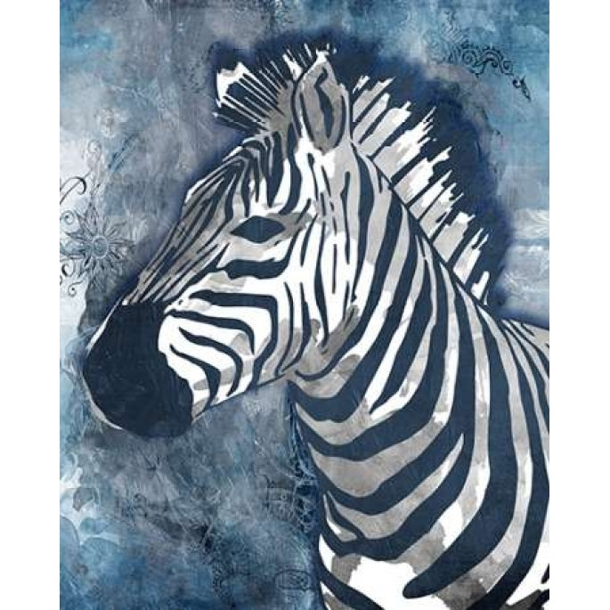 Grey Blue Zebra Poster Print by OnRei-VARPDXONRC097C Image 2