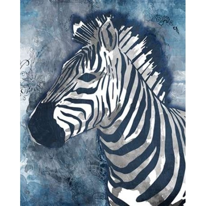 Grey Blue Zebra Poster Print by OnRei-VARPDXONRC097C Image 1