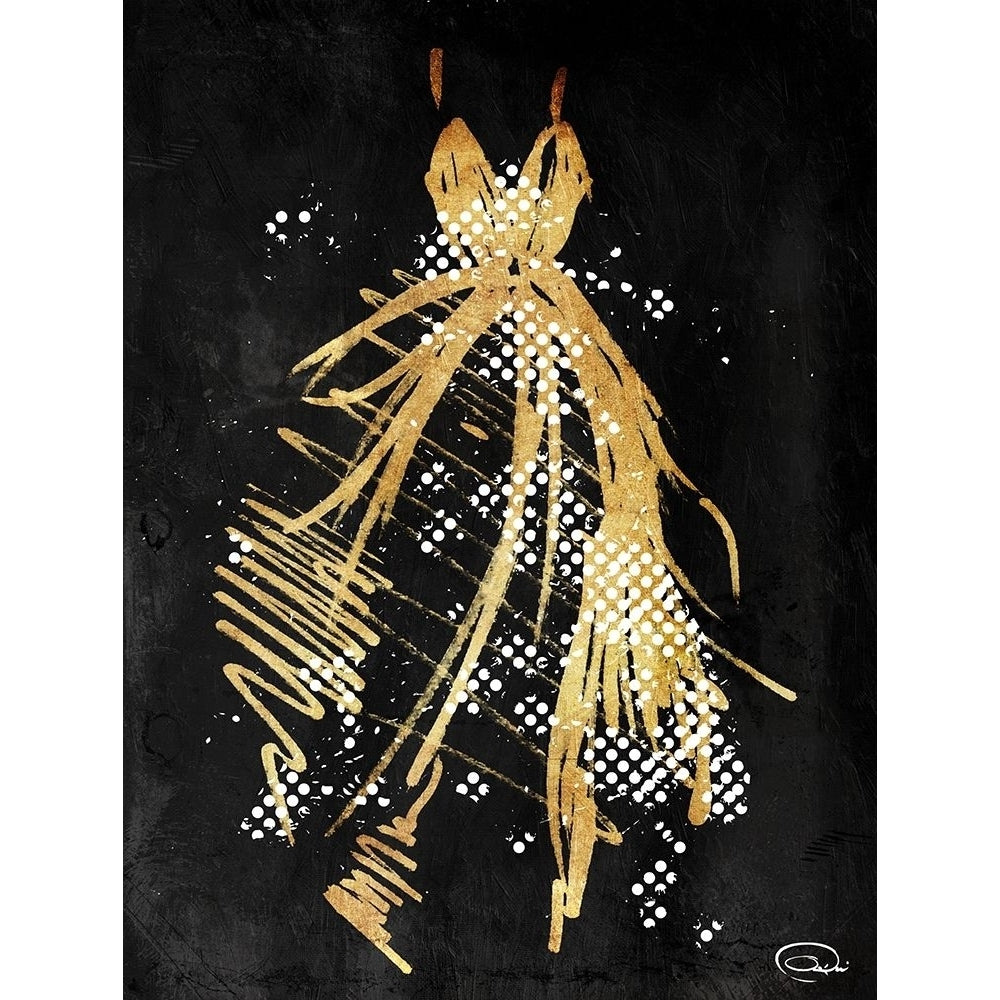 Gold Dress White Dots Three Poster Print by OnRei OnRei-VARPDXONRC200C Image 1