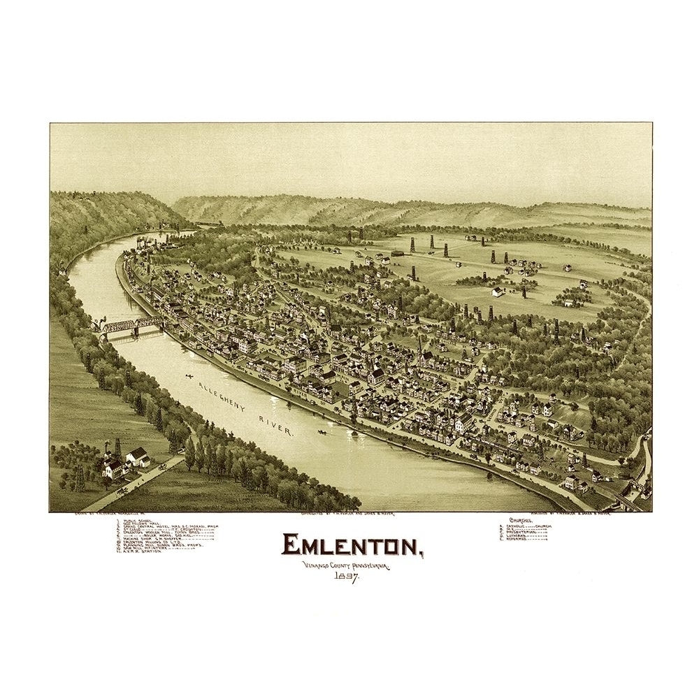 Emlenton Pennsylvania - Fowler 1897 by Fowler-VARPDXPAEM0002 Image 1