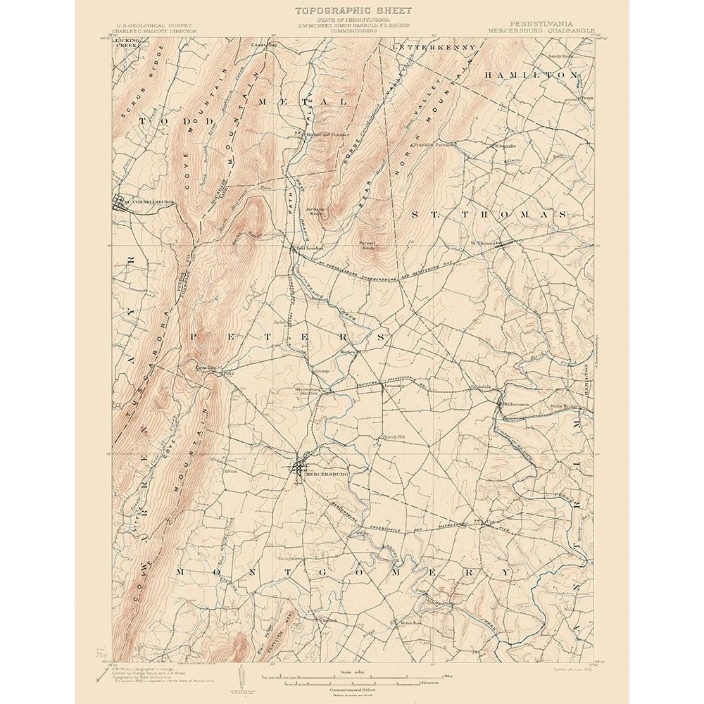 Mercersburg Pennsylvania Quad - USGS 1902 Poster Print by USGS USGS-VARPDXPAMB0001 Image 1