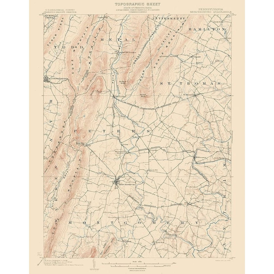 Mercersburg Pennsylvania Quad - USGS 1902 Poster Print by USGS USGS-VARPDXPAMB0001 Image 1