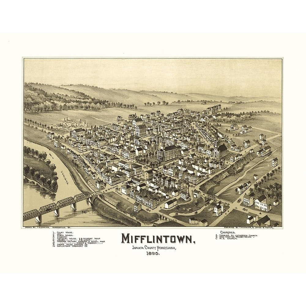 Mifflintown Pennsylvania - Fowler 1895 by Fowler-VARPDXPAMI0009 Image 1