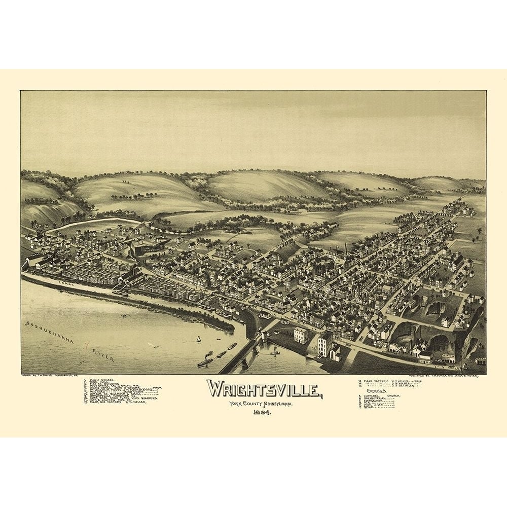 Wrightsville Pennsylvania - Fowler 1894 by Fowler-VARPDXPAWR0001 Image 1