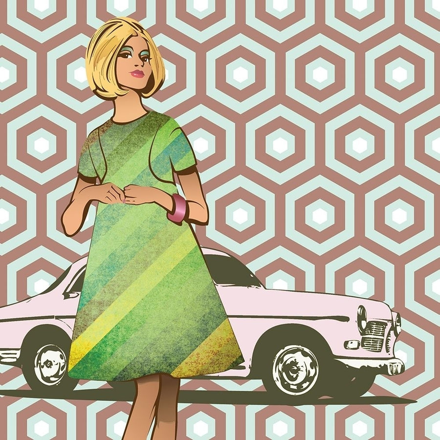 Girl With Car Poster Print by Sammy Pazzio-VARPDXPAZ03M Image 1