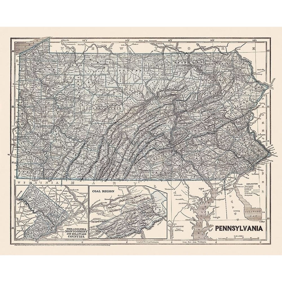 Pennsylvania - Morse 1845 Poster Print by Morse Morse-VARPDXPAZZ0010 Image 1