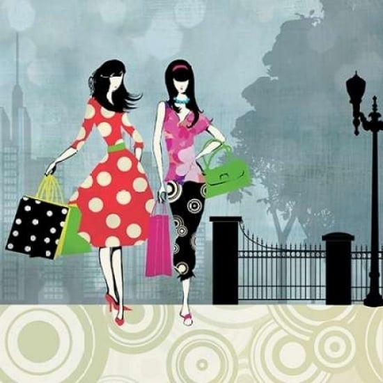 Girls Gone Shopping Poster Print by Allison Pearce-VARPDXPEA61M Image 1