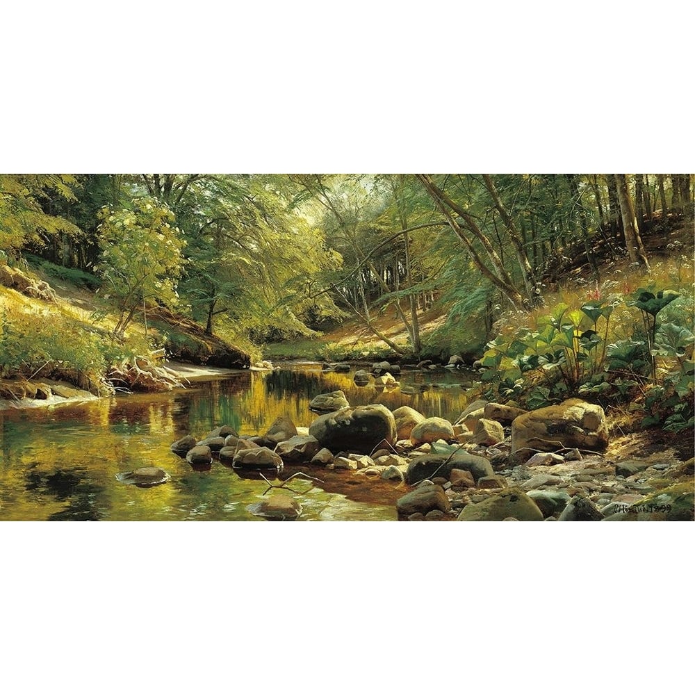 A Woodland River in Summer Poster Print - Peder Monsted-VARPDXPM3057 Image 1