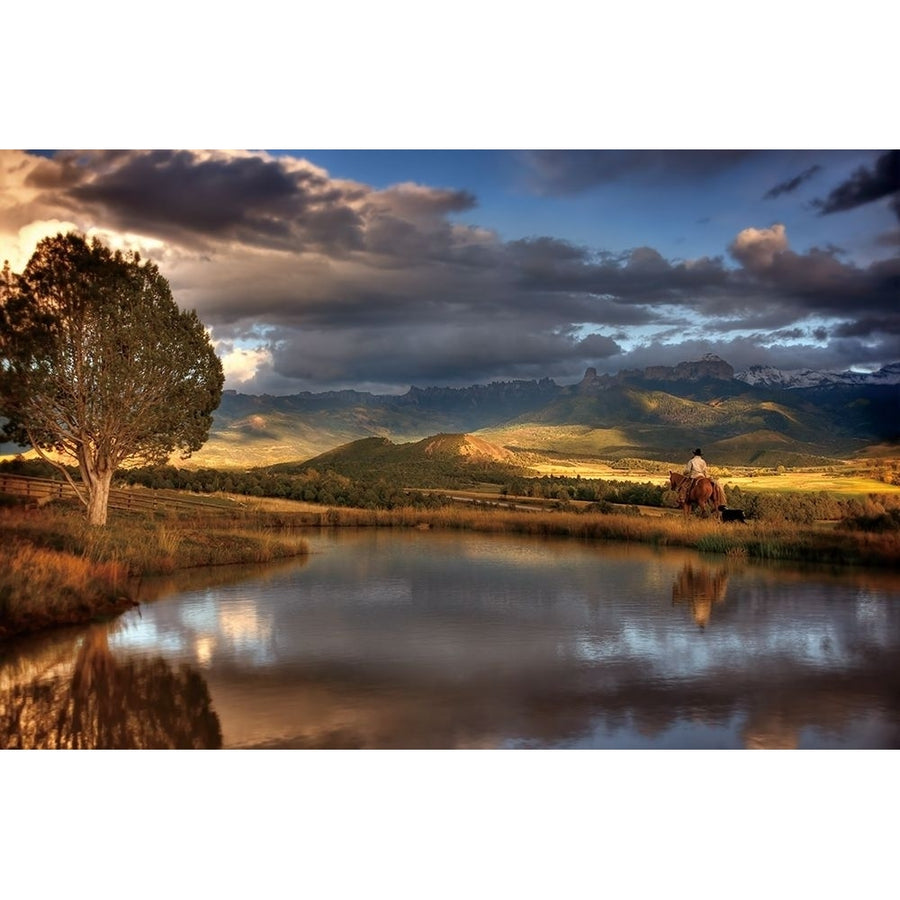 A Cowboy Reflects in the Moment Poster Print by Ken Smith-VARPDXPOD60829 Image 1