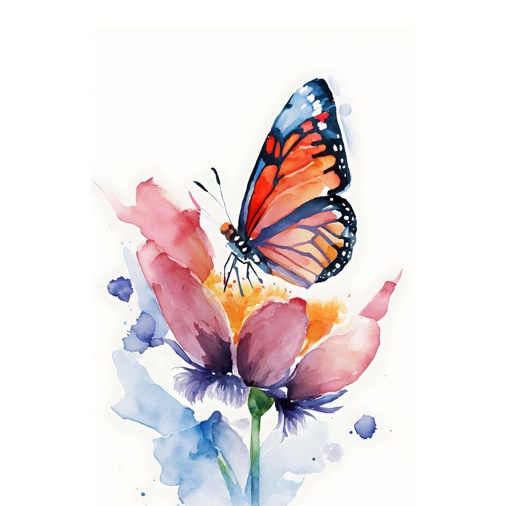 Butterfly Floral 2 Poster Print - Prints Design Petals-VARPDXPPD0167 Image 1