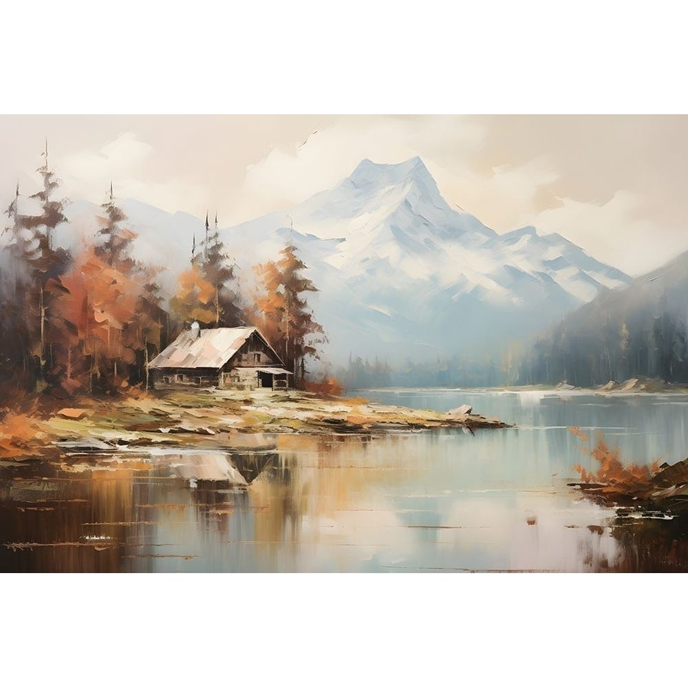 Fall Lake with Cabin Poster Print - Prints Design Petals-VARPDXPPD0440 Image 1