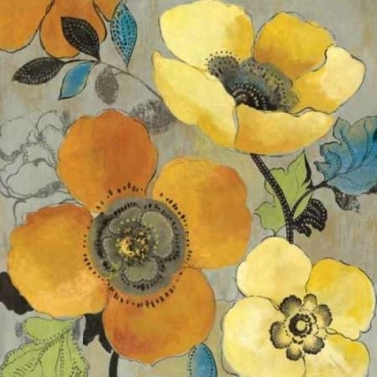 Yellow and Orange Poppies I Poster Print by Allison Pearce-VARPDXPRS07 Image 1